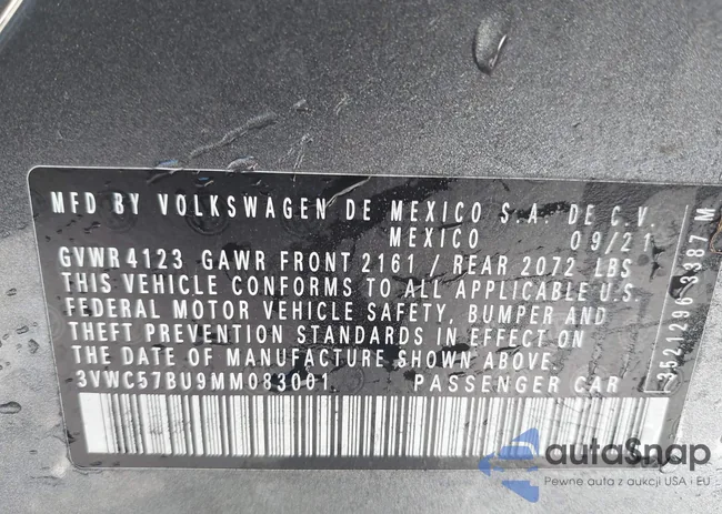 3VWC57BU9MM083001: 43586573