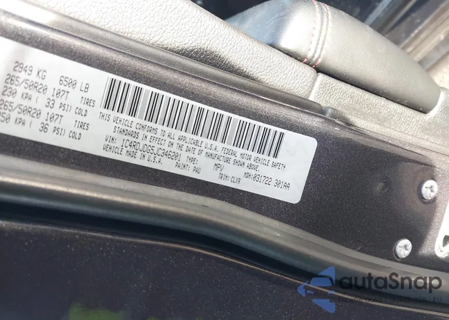 1C4RDJDG5JC346201: 43586584