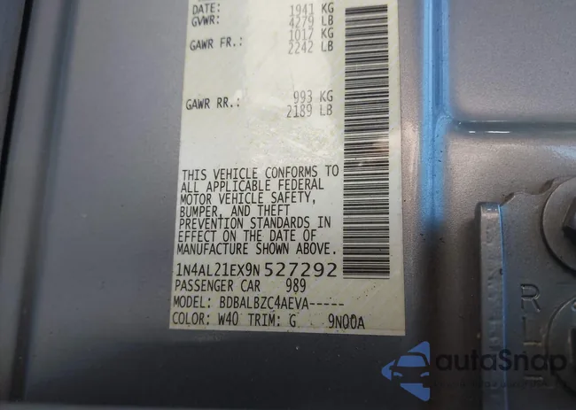 1N4AL21EX9N527292: 43586632