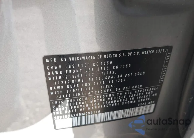 3VV1B7AX6MM099110: 43586635