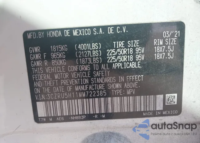 3CZRU5H11MM722385: 43586783