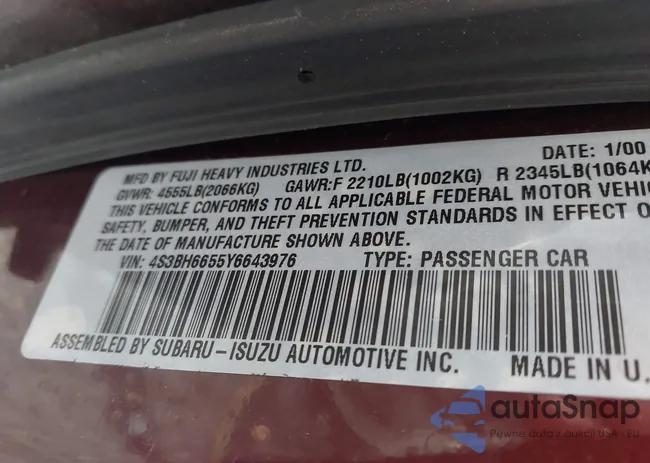 4S3BH6655Y6643976: 43586832