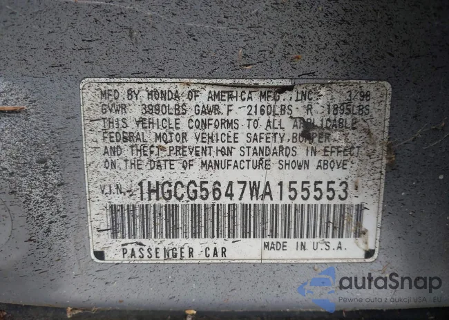 1HGCG5647WA155553: 43586050