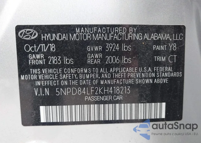 5NPD84LF2KH418213: 43586246