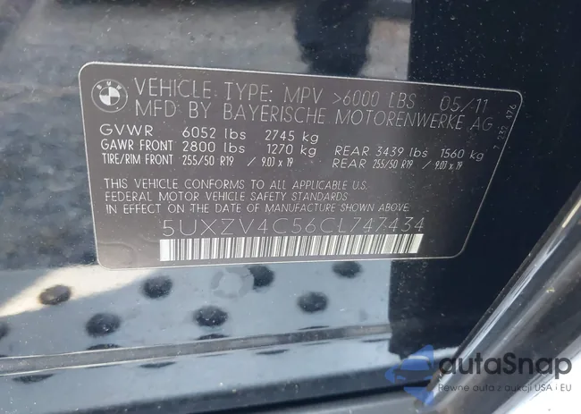 5UXZV4C56CL747434: 43586272