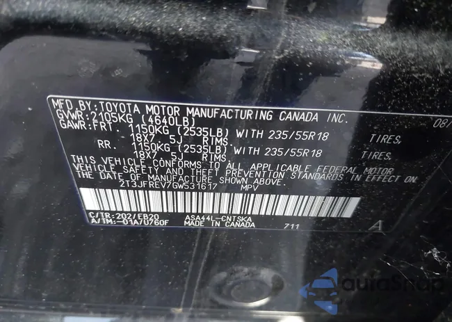 2T3JFREV7GW531617: 43586274