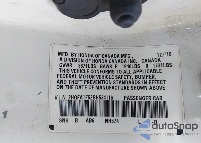 2HGFA1F52BH534116: 43587430