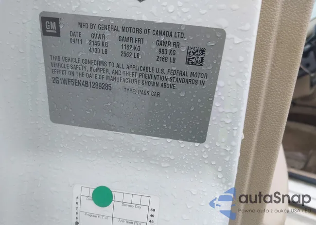 2G1WF5EK4B1289285: 43587553