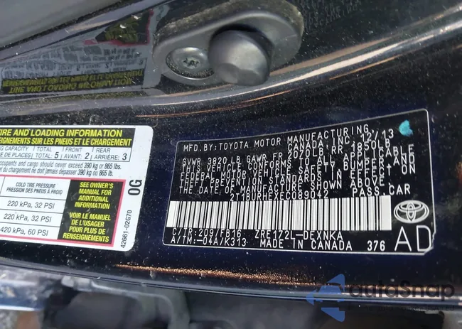 2T1BURHEXEC089042: 43587568