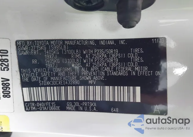 5TDXK3DCXES432890: 43587746