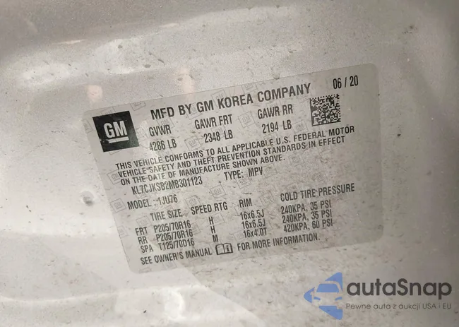 KL7CJKSB2MB301123: 43587797