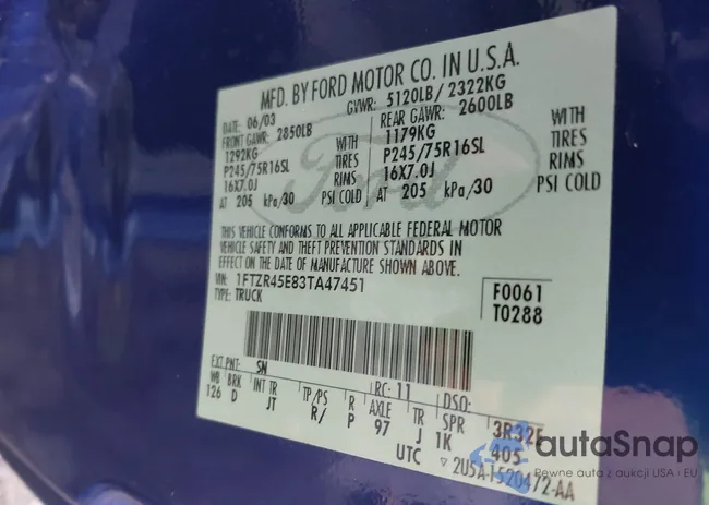 1FTZR45E83TA47451: 43587863