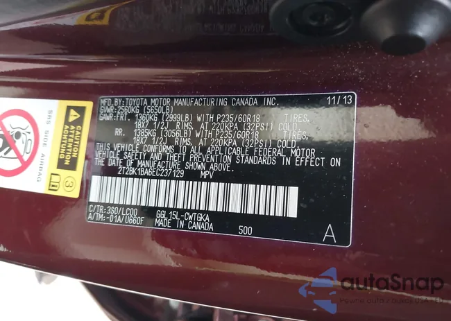 2T2BK1BA6EC237129: 43586929