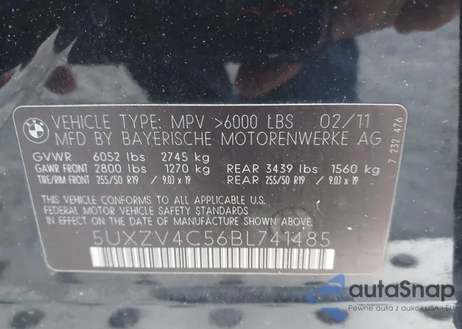 5UXZV4C56BL741485: 43587015