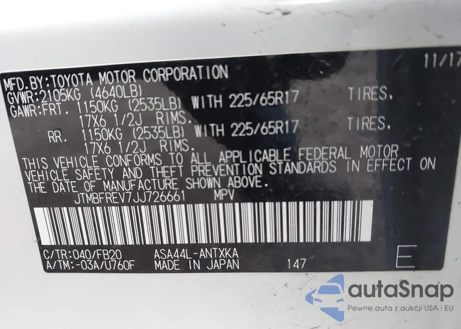 JTMBFREV7JJ726661: 43587153