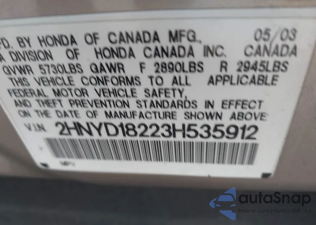 2HNYD18223H535912: 43587175