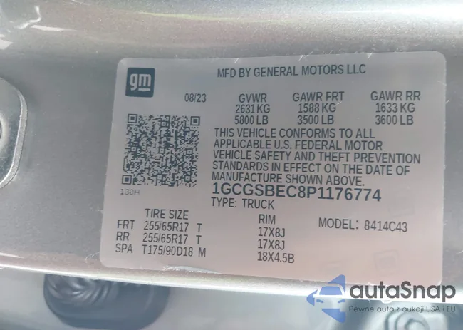 1GCGSBEC8P1176774: 43587268