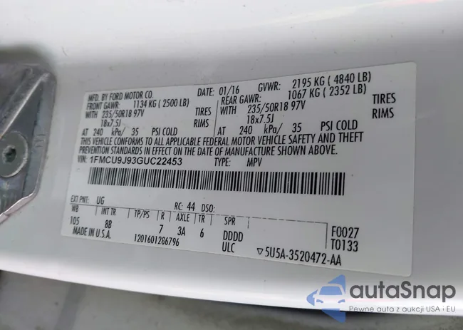 1FMCU9J93GUC22453: 43588318