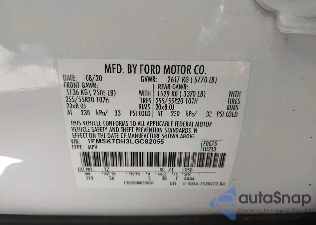 1FMSK7DH3LGC82055: 43588362