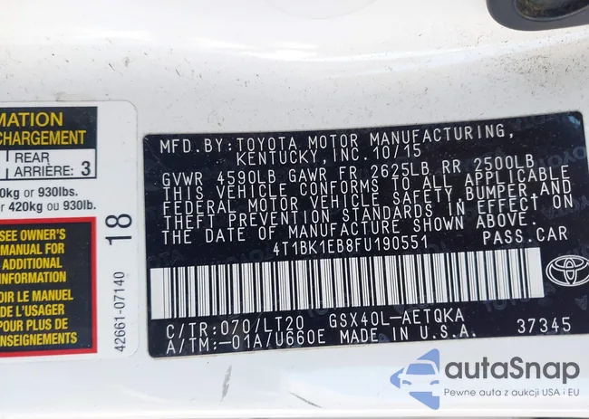 4T1BK1EB8FU190551: 43588421