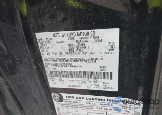 1FTEW1C89AFB69170: 43588569