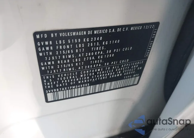 3VVRB7AX1PM049965: 43588620