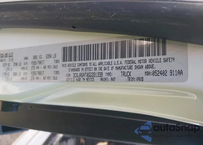 3C6JR6AT0GG331339: 43587944