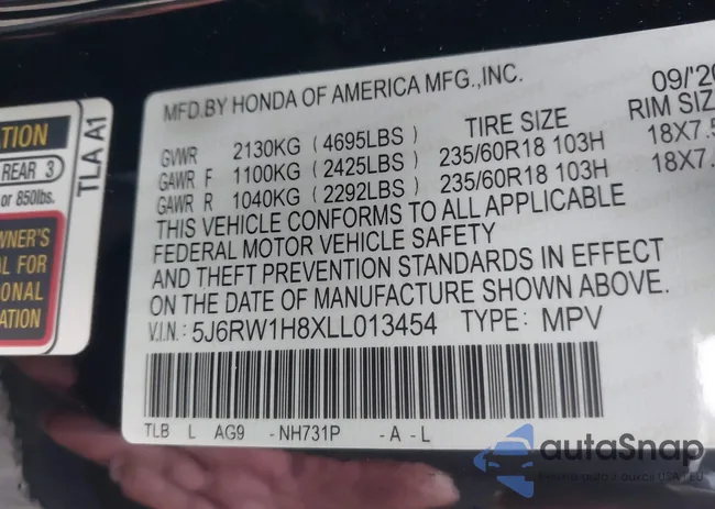 5J6RW1H8XLL013454: 43588007