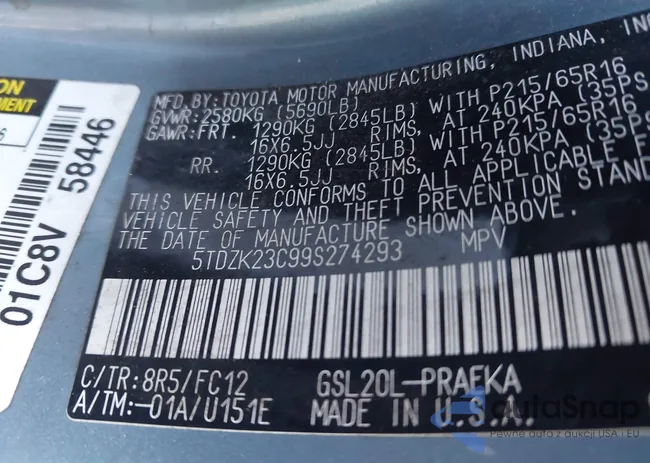 5TDZK23C99S274293: 43588171