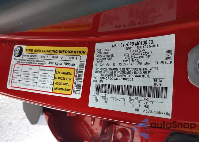 3FMCR9C6XPRD02361: 43589507