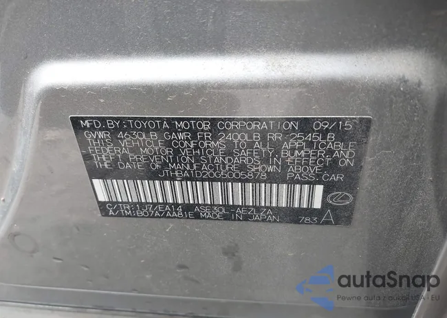 JTHBA1D20G5005878: 43589645