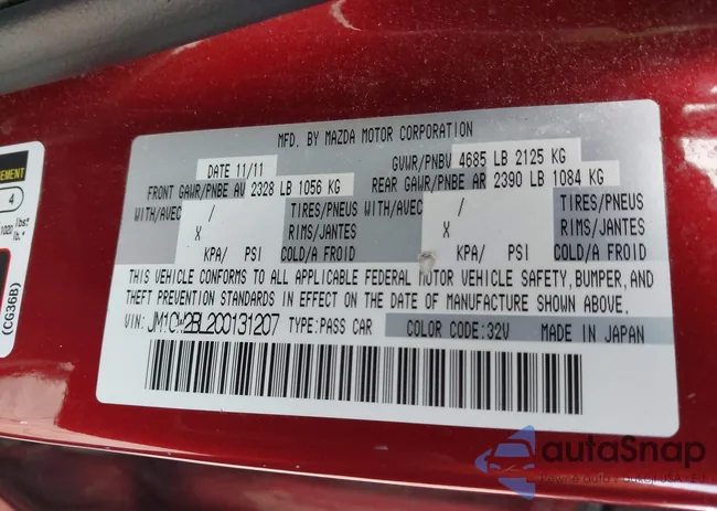 JM1CW2BL2C0131207: 43589742