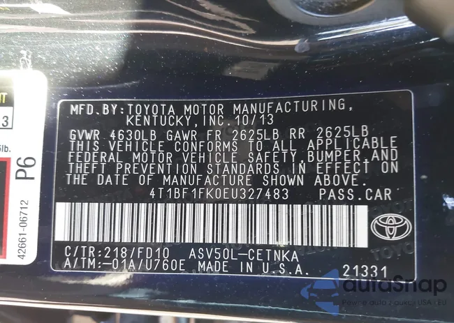 4T1BF1FK0EU327483: 43589888