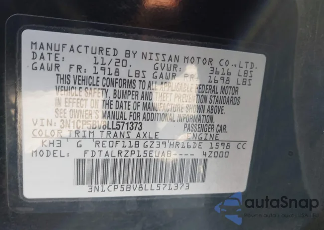 3N1CP5BV8LL571373: 43588997