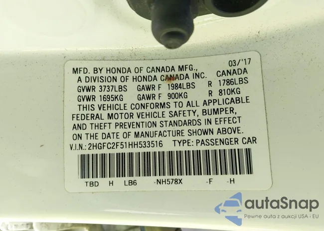 2HGFC2F51HH533516: 43589035