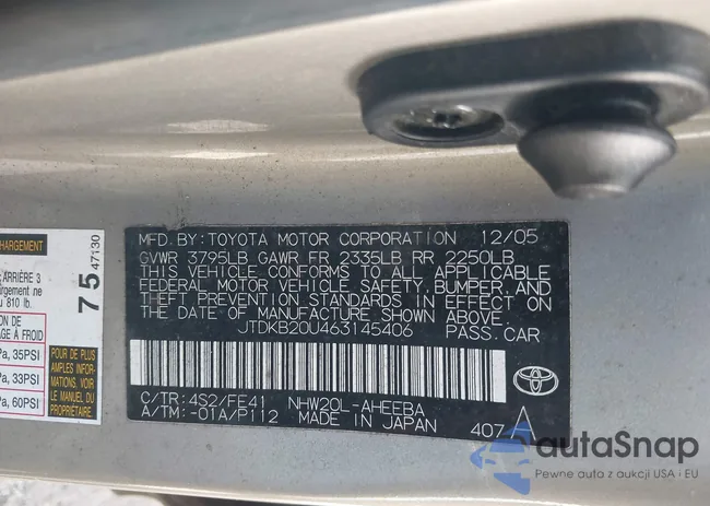 JTDKB20U463145406: 43589162