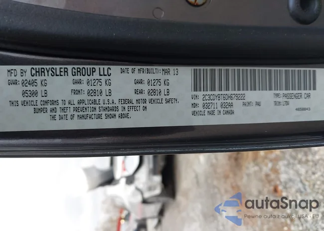 2C3CDYBT6DH679222: 43590458