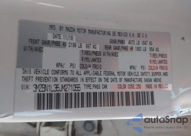 3MZBN1L35JM271055: 43590813