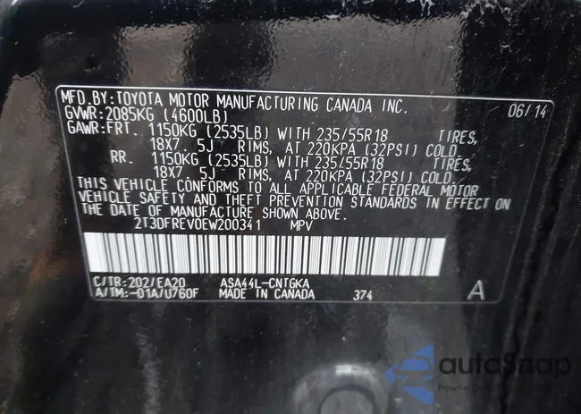 2T3DFREV0EW200341: 43590852