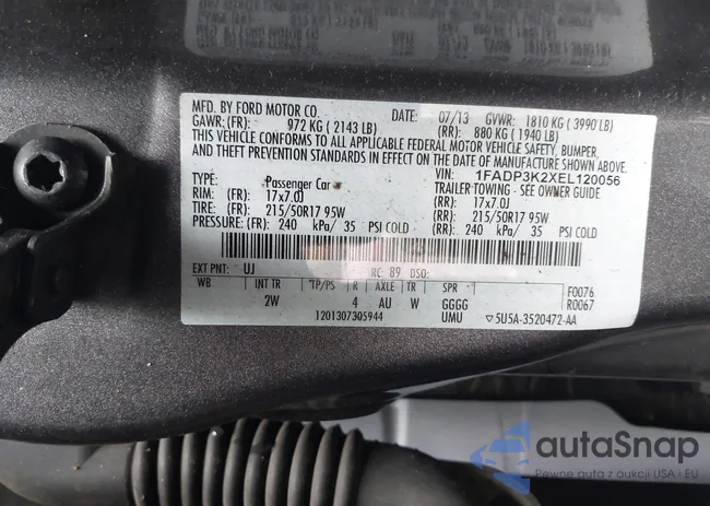 1FADP3K2XEL120056: 43589905