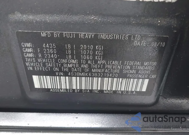 4S3BMBK63B3219420: 43589938