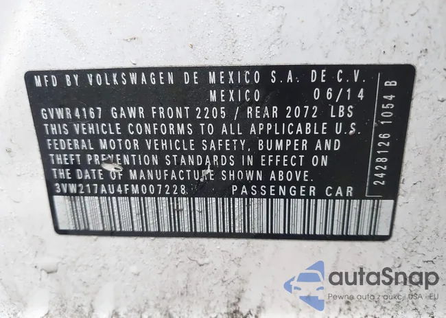 3VW217AU4FM007228: 43589983