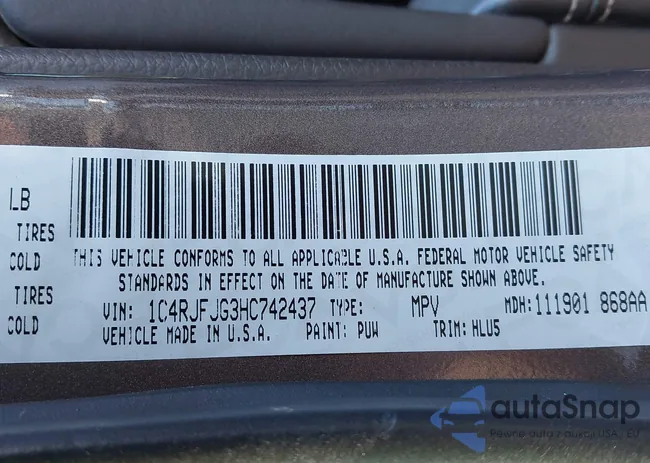 1C4RJFJG3HC742437: 43590100