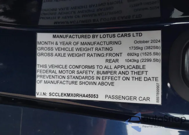 SCCLEKMX0RHA45053: 43590218