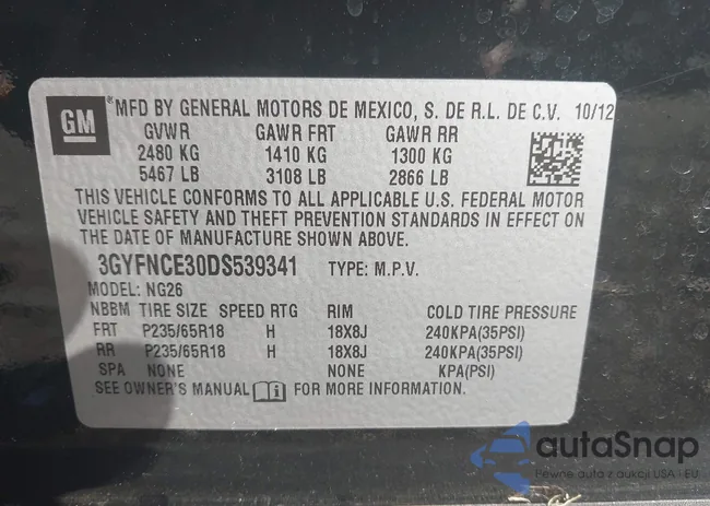 3GYFNCE30DS539341: 43590266