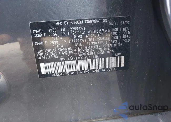 4S4BTAFC1P3190497: 43591322