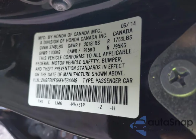 2HGFB2F56EH534448: 43591350