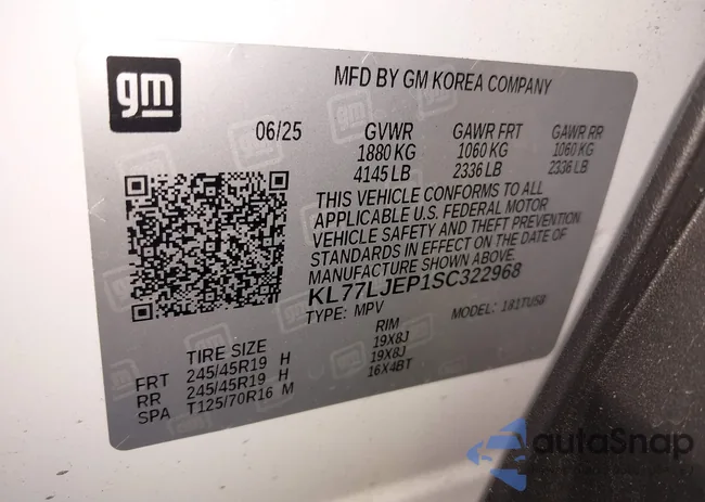 KL77LJEP1SC322968: 43591398