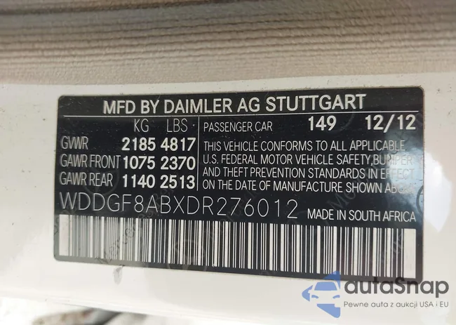 WDDGF8ABXDR276012: 43591451