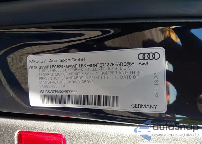 WUABWCF53KA900662: 43591527